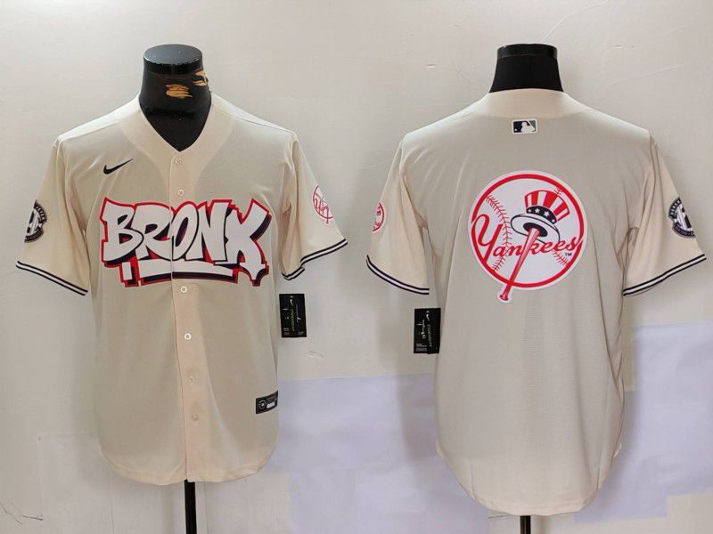Men New York Yankees Blank Cream joint name 2024 Nike MLB Jersey style 16